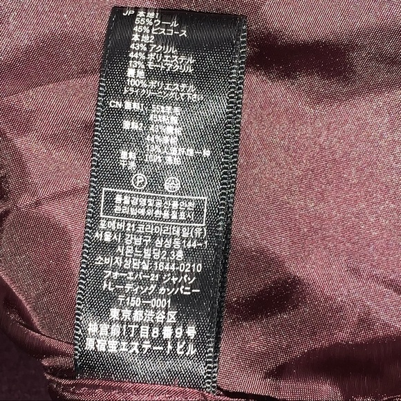 XXI Forever 21 Dark Purple and Faux Around Neckline & Cuffs Wool Jacket Sz M - Picture 7 of 9